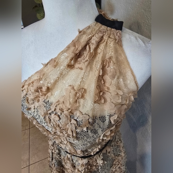 Lulu's Cream and Black One-Shoulder Mini Dress Size M - Picture 7 of 7